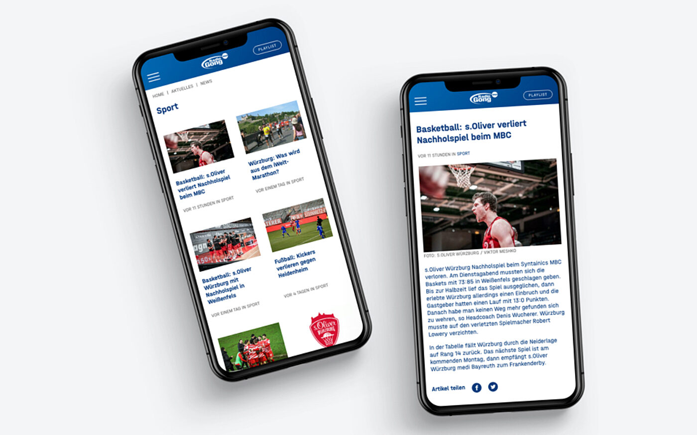 Radio gong wuerzburg website relaunch nachrichten mobile