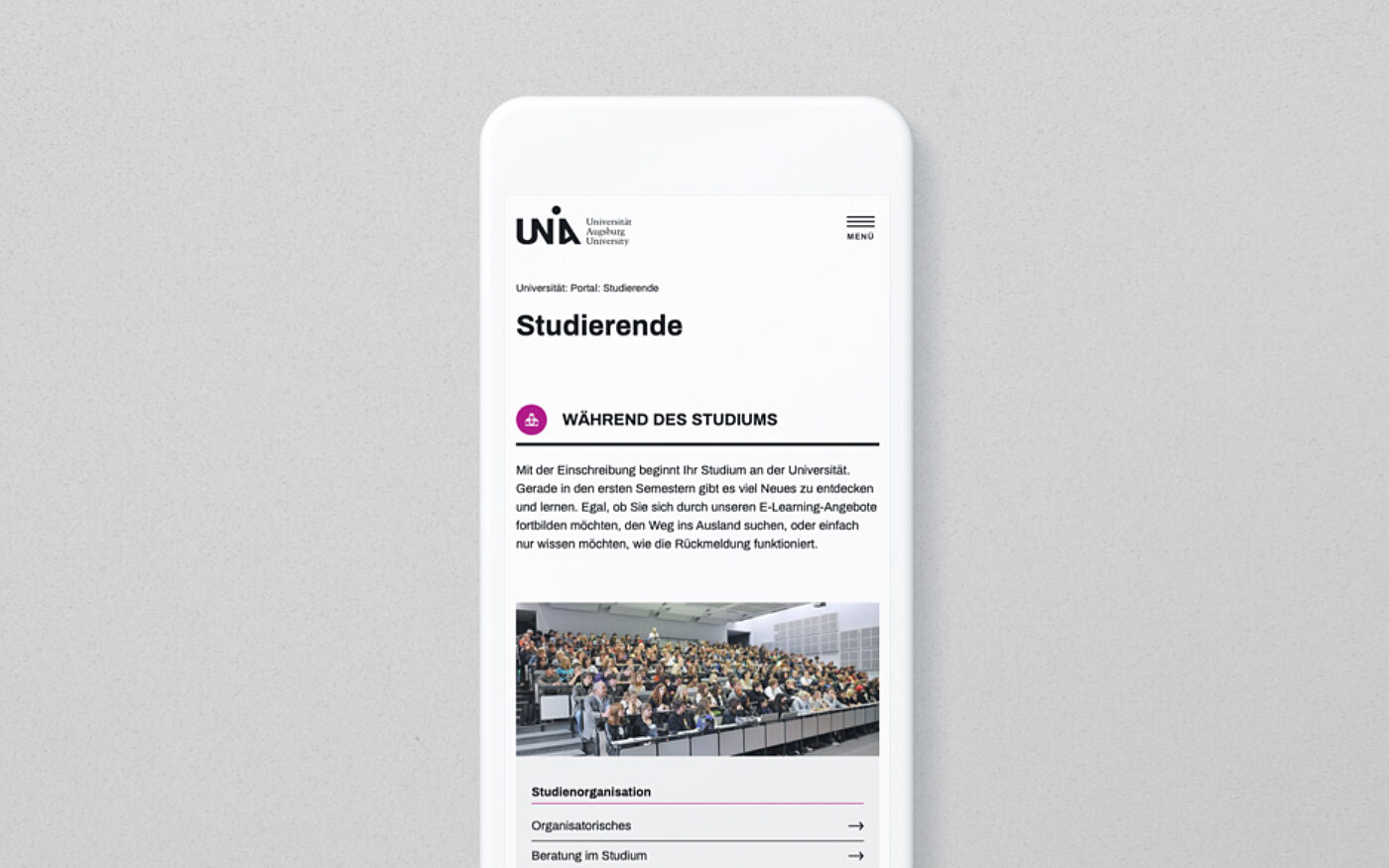Universitaet augsburg website 02 studierende mobile